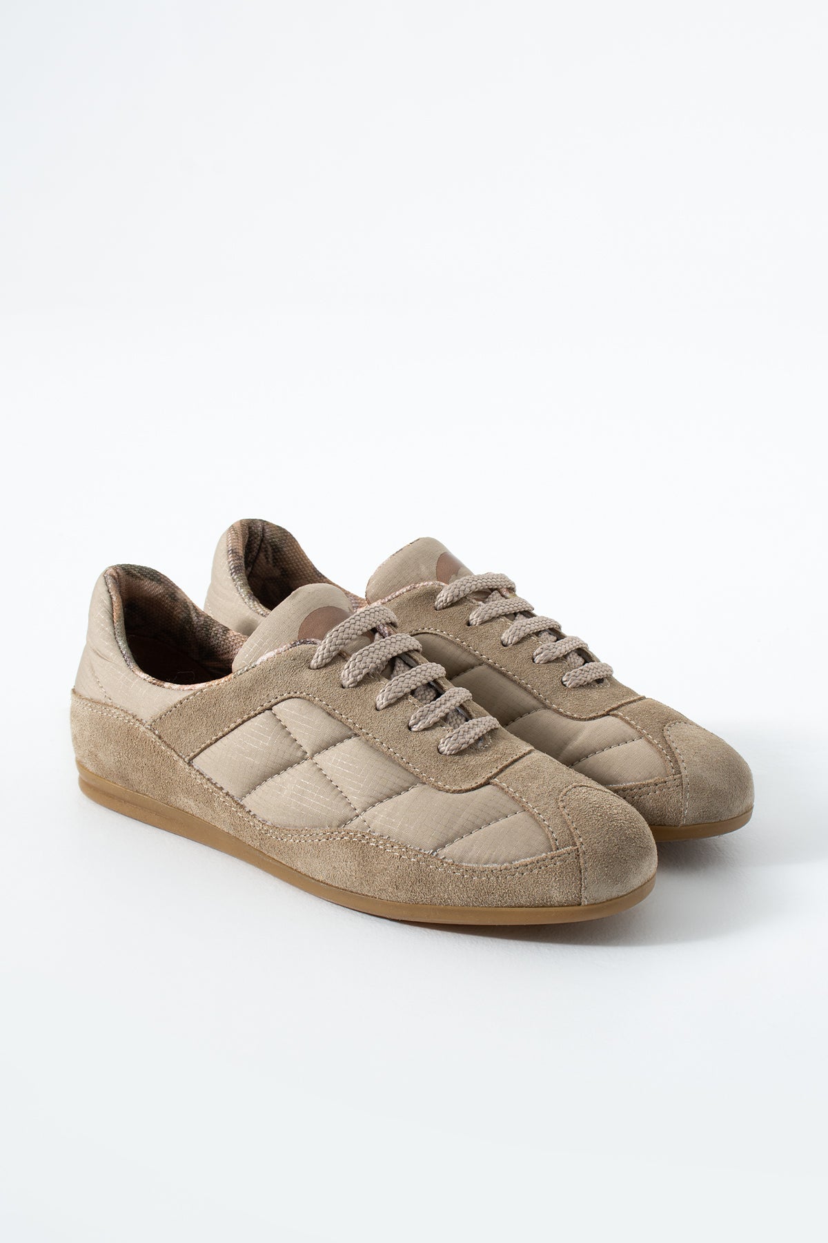 Flufie Bej Süet Detaylı Retro Sneaker | Günlük Spor Ayakkabı