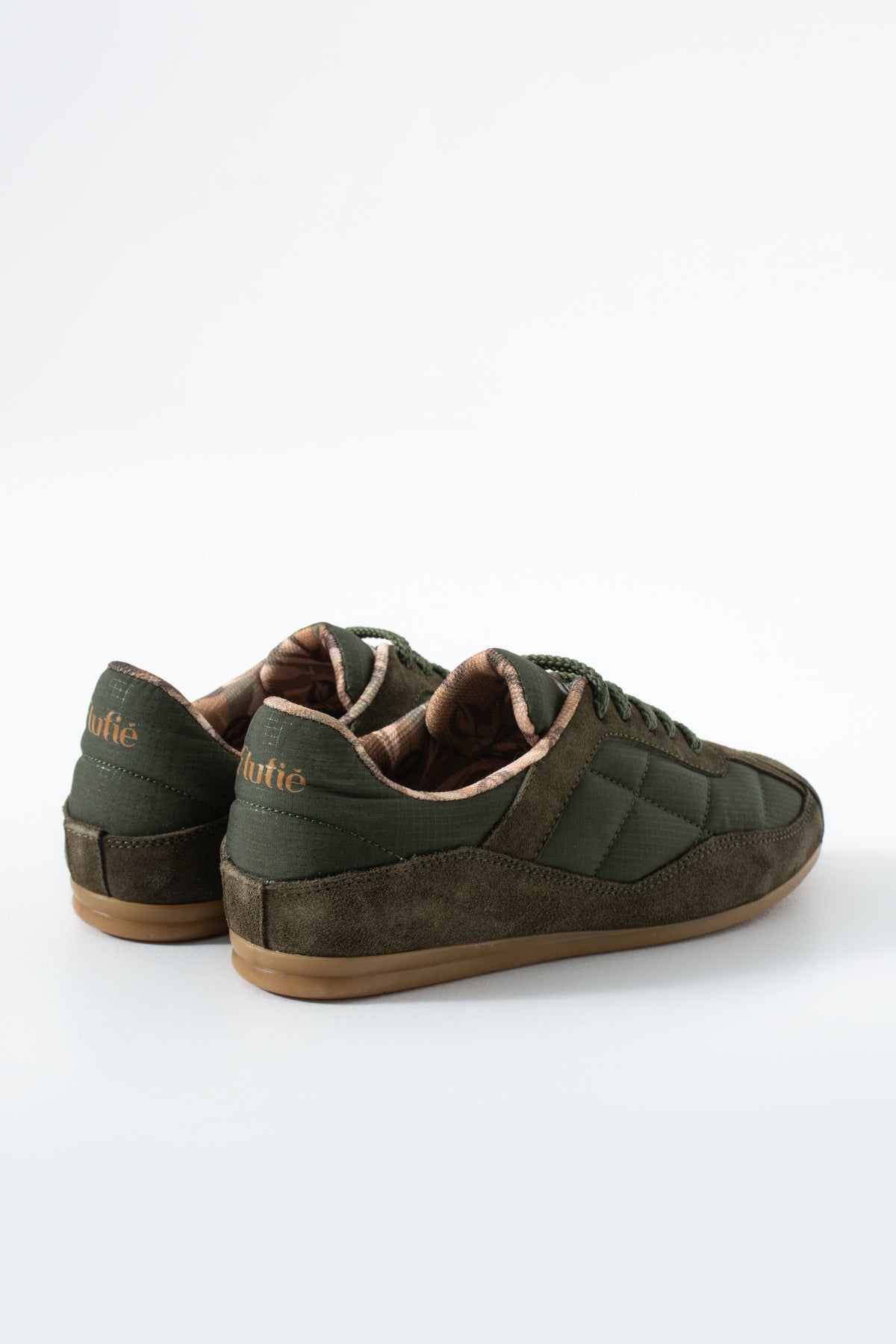 Flufie Haki Süet Detaylı Retro Sneaker | Günlük Spor Ayakkabı